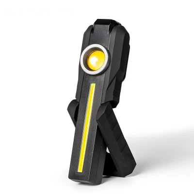 Lampada da lavoro COB ricaricabile LED portatile all&prime;ingrosso per esterni con base Magnete per gancio di aggancio per ispezione auto 5 modalità lampeggiante Luce spot lampeggiante