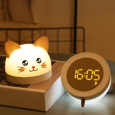  Cute Nursery colore cambiare la luce notturna dei bambini con sveglia