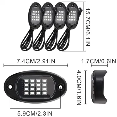 Rock Lights per camion 4 6 8 LED RGB Pods Rock Lights con TELECOMANDO APP e modalità musica alta Bright impermeabile Neon Off Road
