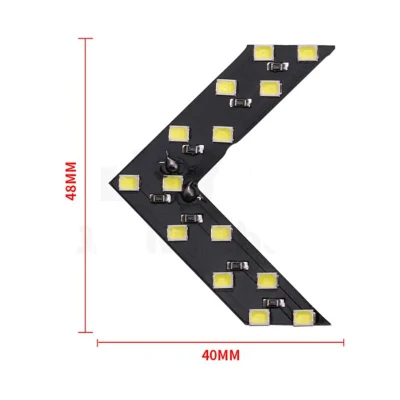 Indicatore di direzione a LED dello specchietto retrovisore per auto, stile dell&prime;indicatore di direzione Luce a LED 14 SMD 3528 pasta luminosa per indicatore a forma di freccia LED 12 V.