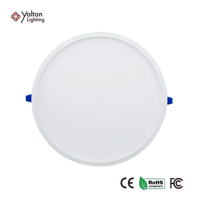  Lampada da pannello a incasso LED SMD2385 Ra80 rotonda quadrata bianca con retroilluminazione in plastica da 24 W, 18 W, 12 W.