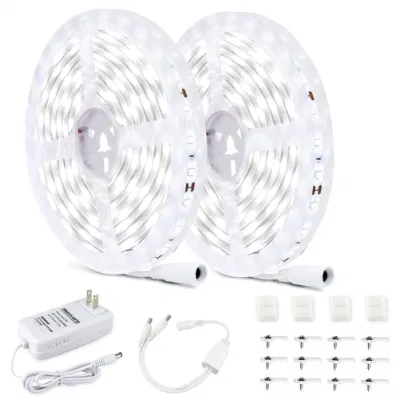 LED bianco luminosità regolabile da 5 m 10 m 15 m 20 m. Kit di luci a striscia flessibile SMD 2835 con striscia di LED da 24 V. ADATTATORE 3A