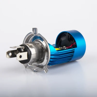  12V 2600 lm Sostituzione della lampada alogena H4 HS1 H6 bianca Lampadina per fari a LED per motociclette LED da 2400 lm da 24 W con Occhio di angelo blu/rosso