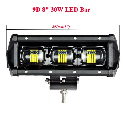 Barra luminosa a LED bianca da 8 pollici 30W 9d per camion