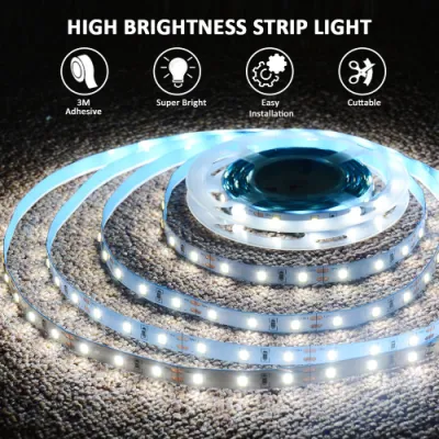 LED bianco luminosità regolabile da 5 m 10 m 15 m 20 m. Kit di luci a striscia flessibile SMD 2835 con striscia di LED da 24 V. ADATTATORE 3A