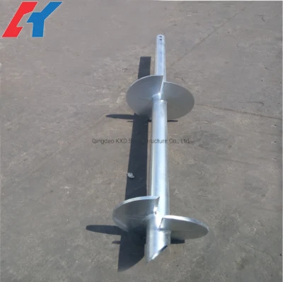 Solare sistema pile albero rotondo terreno portatile Helical Anchor Foundation Molo con pile elicoidali