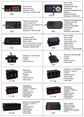 Barra luminosa stroboscopica lampeggiante LED Haibang rosso blu ambra