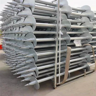 Solare sistema pile albero rotondo terreno portatile Helical Anchor Foundation Molo con pile elicoidali