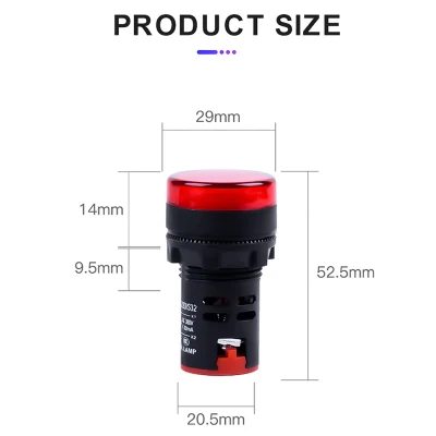  Spia da 12 mm 6 V 12 V 24 V 48 V 110 V 220 V 380 V. Spia LED di vendita a caldo