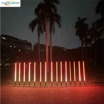 Nuova APP per l&prime;illuminazione dei tubi con pixel impermeabile per batterie, controllo remoto DMX LED wireless WiFi a 360 pixel Tube RGBWA 5 in 1 con ricarica Caso