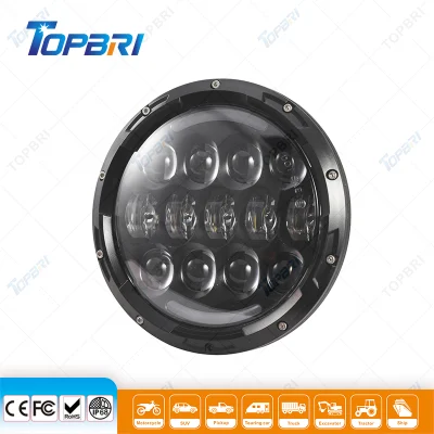  Proiettore a LED da 7 pollici con fascio anabbagliante da 105 W per jeep