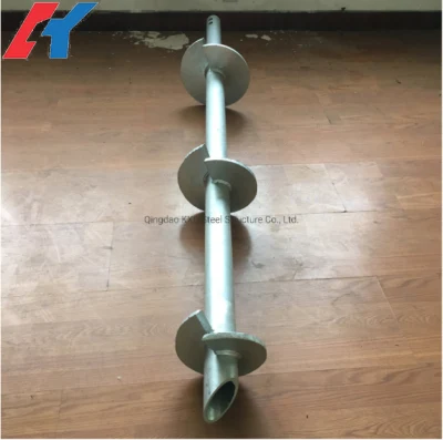 Solare sistema pile albero rotondo terreno portatile Helical Anchor Foundation Molo con pile elicoidali