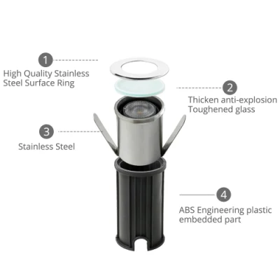 Lampada LED Dob OEM 30000h fabbrica Cina con High Luce di qualità per giardino di parco di paesaggio Scale di esterno riflettore