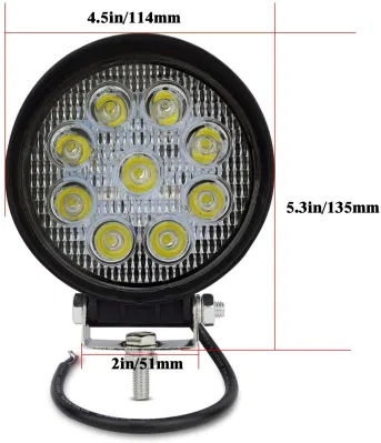  Potente lampada a frana rotonda o quadrata ad alte prestazioni di qualità LED sport fascio di luce ATV CREE 27W per autocarro 9 Spot LED