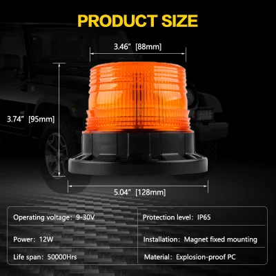 Segnale lampeggiante luce di segnalazione lampeggiante luce di segnalazione a bassa potenza 10 V 12 W Faro rotante a LED stroboscopico per camion a forche girofaro per auto