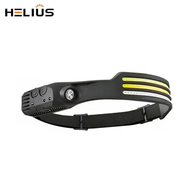  COB WAVE Sensing Headlight Red Warning Light batteria ai polimeri integrata Faro a LED in gel di silice