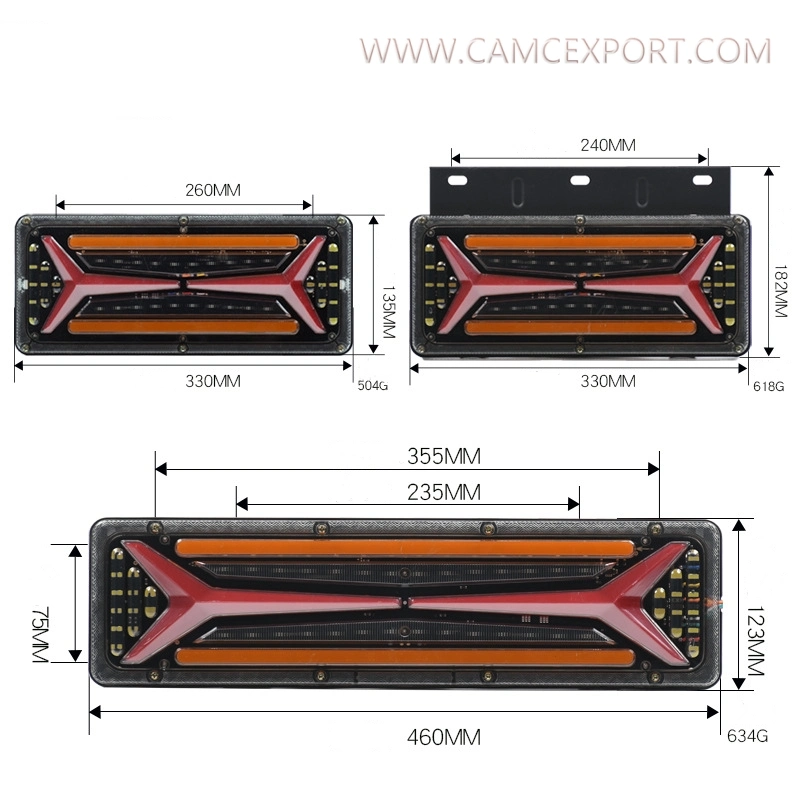 12V24VLED Truck Side Light Agricultural Vehicle Tail Signal Light Trailer Tail Light Supply