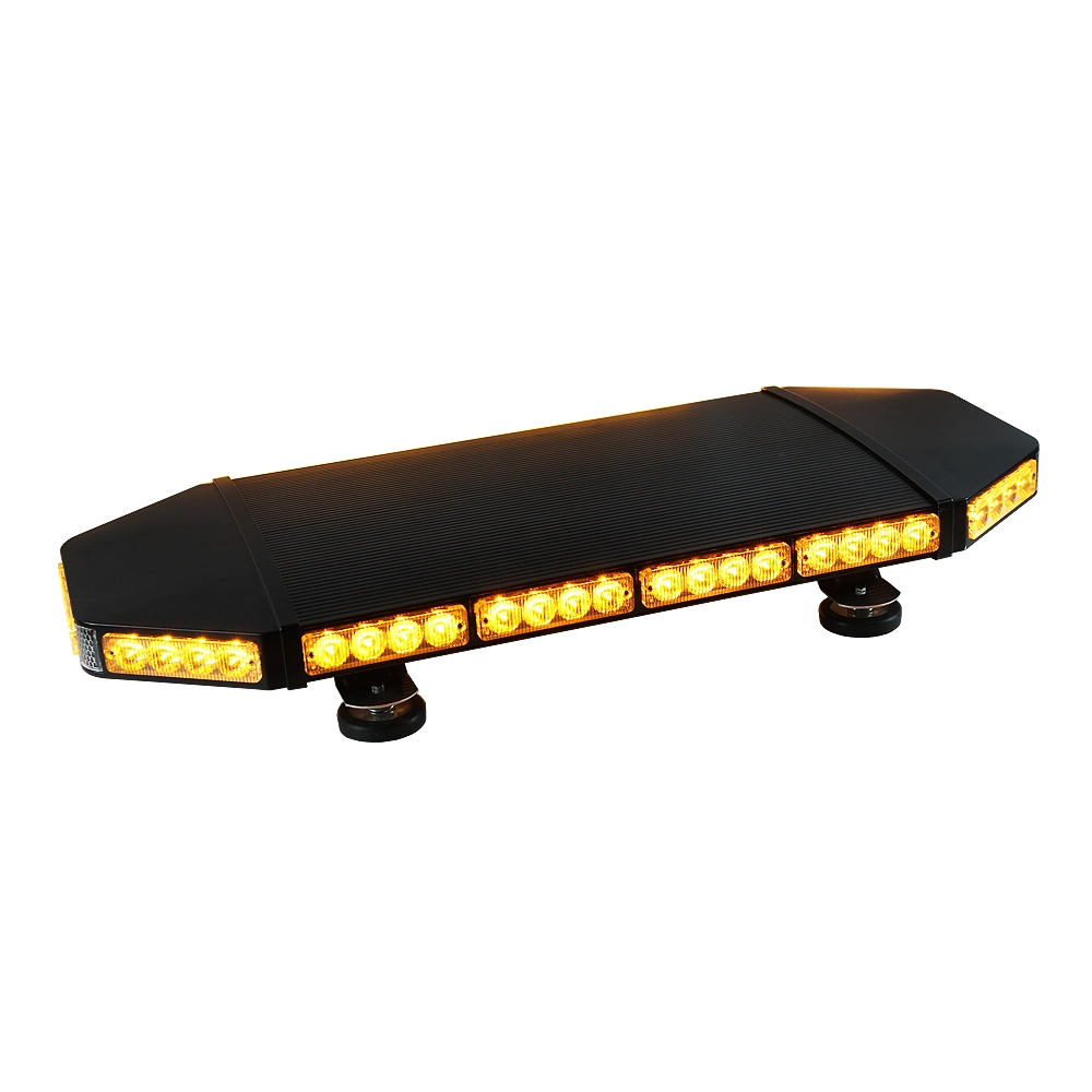 Haibang LED Emergency Flash Mini Flat Amber Truck LED Warning Lightbar Black Aluminum Metal Base LED Lights Bar