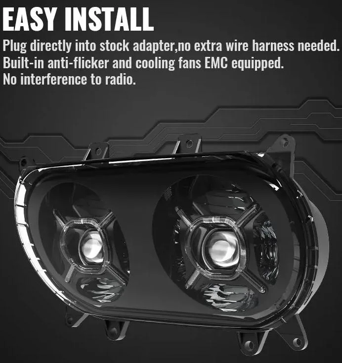 2015+ Road Glide Headlights for Harley Road Glide Double Headlight 2015-2020 Road Glide Headlamp DOT SAE Approved