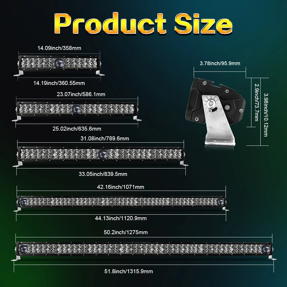 2 Dual Row LED Light Bar 22 32 42 Inch LED off Road Laser Light Bar for Jeeps Trucks Universal Cars