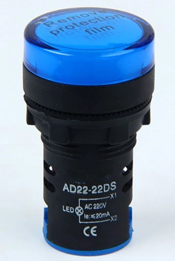 Ad16 -22ds 220V AC/DC Blue Indicator Lamp, Lamp, LED Lamp, LED Light,