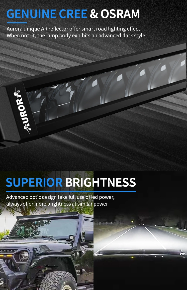 Aurora New RGB LED Light Bar Offroad IP69K LED Bar Light