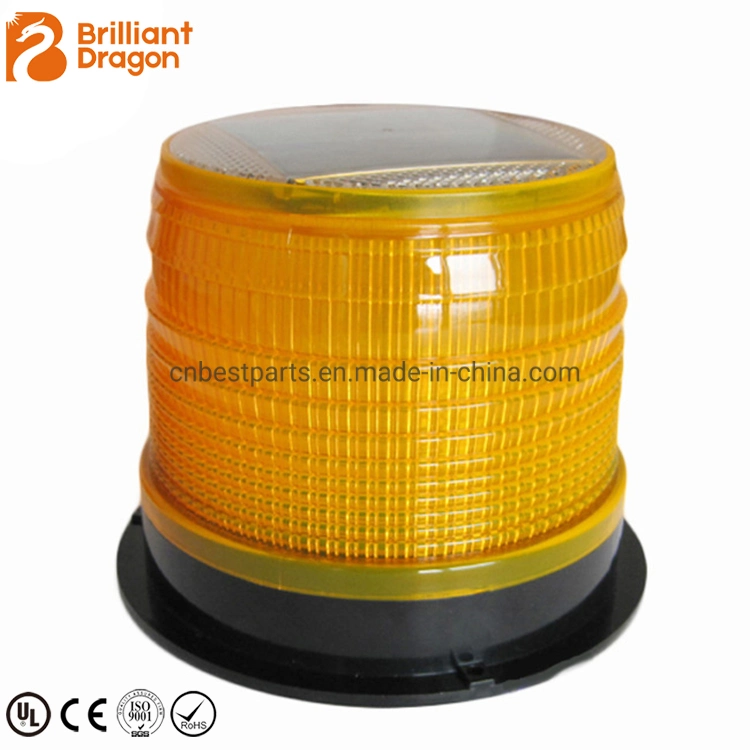 Bright Rotating Flashing Road Safety Caution Lamp Solar Powered LED Warning Traffic Signal Strobe Beacon Flare Strong Magnet LED Warning Stroboscopic Light