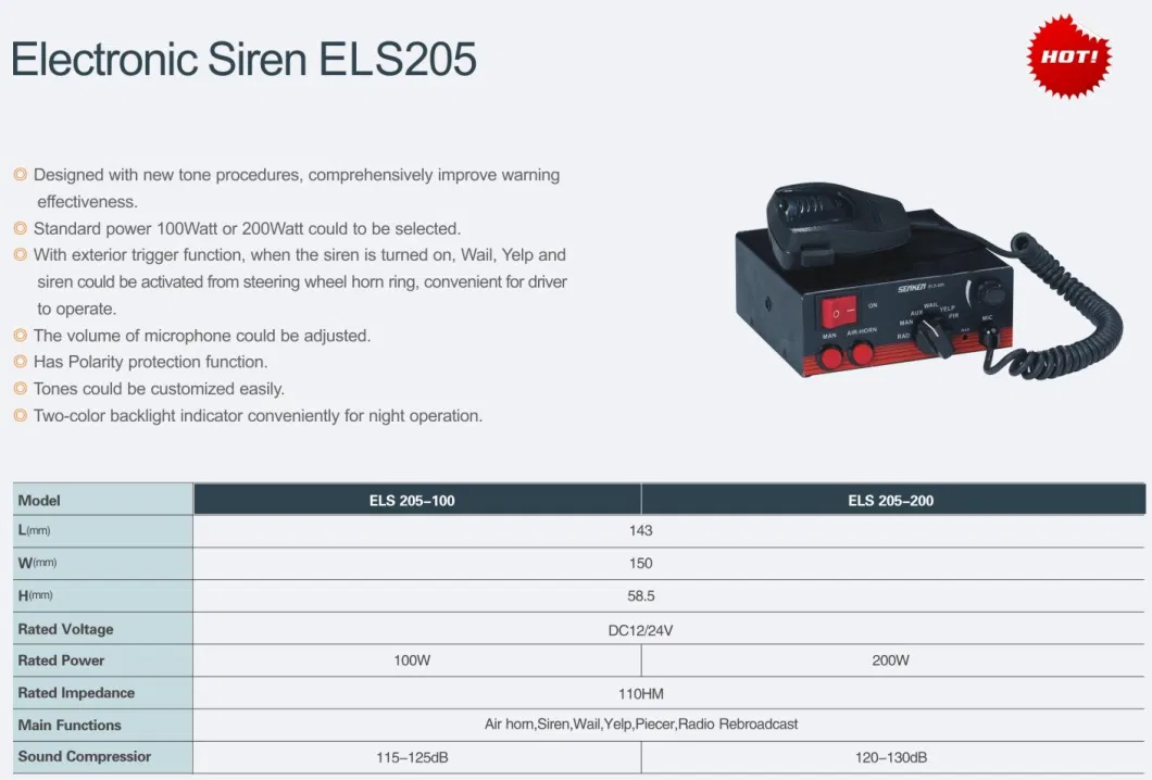 Senken 100/200W 110hm Els205 Electronic Car Amplifier