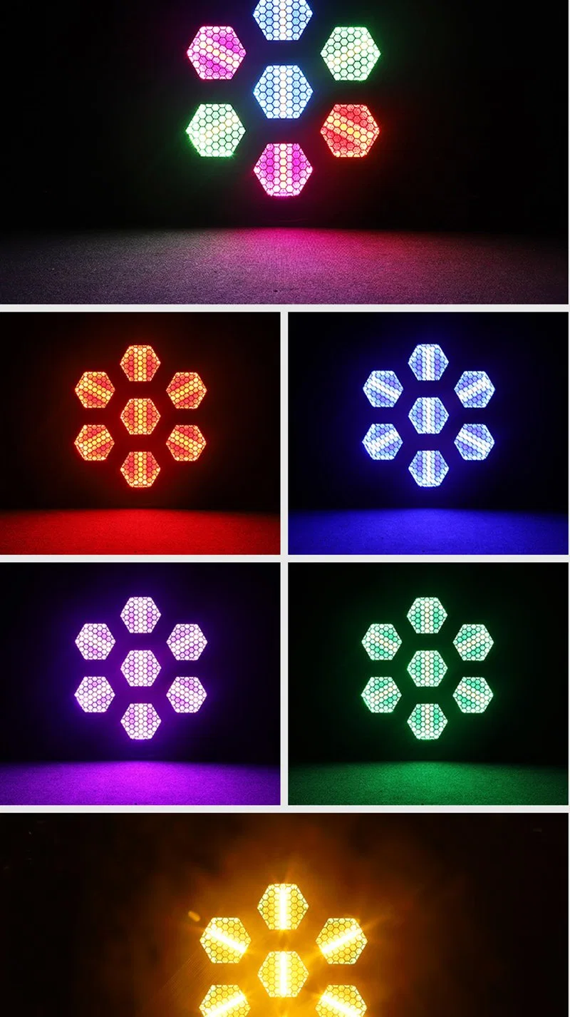 Hot Selling Large LED Hexagonal Retro Light Gold Explosion Colorful Stroboscopic Racing Light