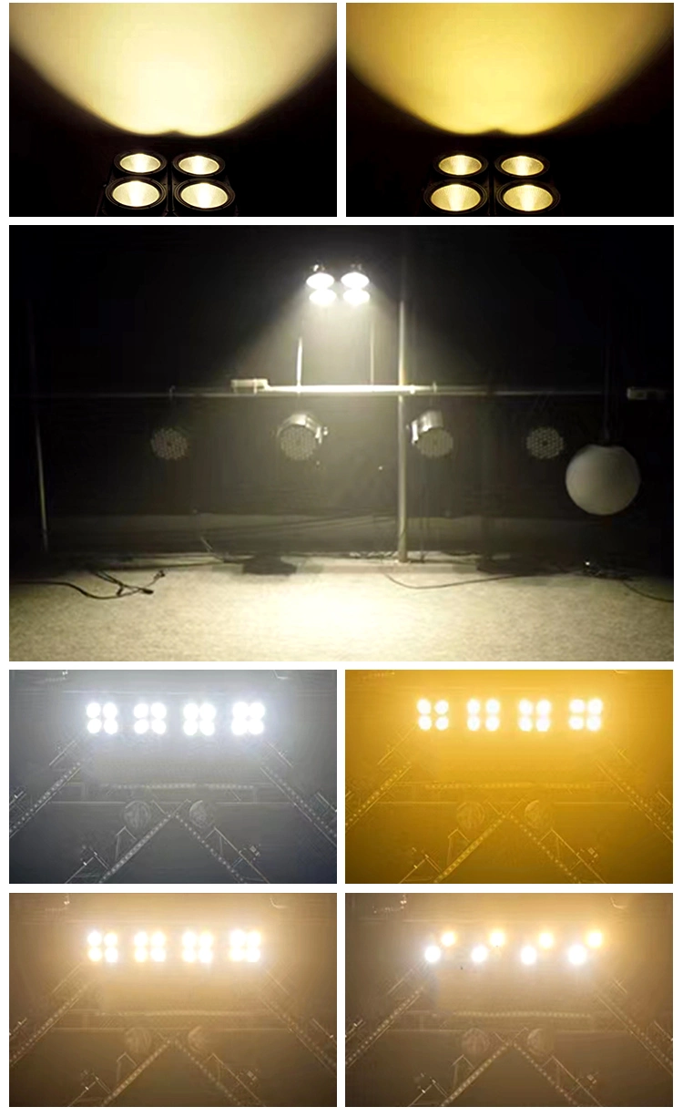 Stage Light 4 Eyes 4*100W DMX512 COB Strobe Blinder Audience LED PAR Light for Stage Lighting