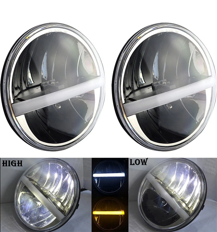 7 Inch LED Headlights with DRL &amp; Amber Turn Signal Headlamp for Jeep Wrangler Jk Tj Fj Hummer Trucks Harley off Road Lights