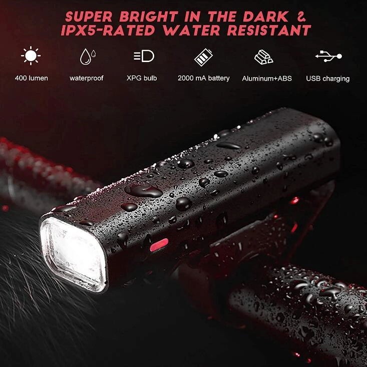 High Lumens Ipx5 LED Light USB Rechargeable Bike Headlight Bicycle Light