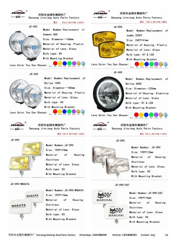 Yellow Tractor Lights Headlights Assemblies with White or Amber LED Spot Beam