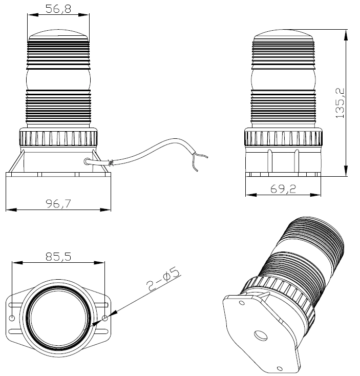 Strobe Light Xenon Warning Forklift Beacon