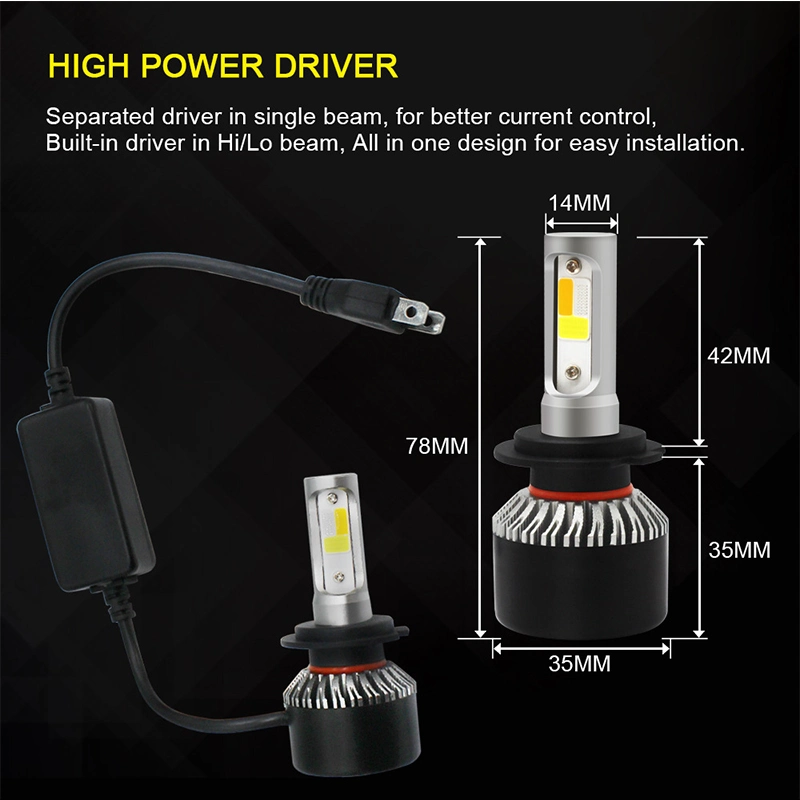 H4 LED H1 H13 9005 9012 H7 LED Car Headlight Luces LED White Yellow Blue Auto Lamps Tricolor LED Headlights H11
