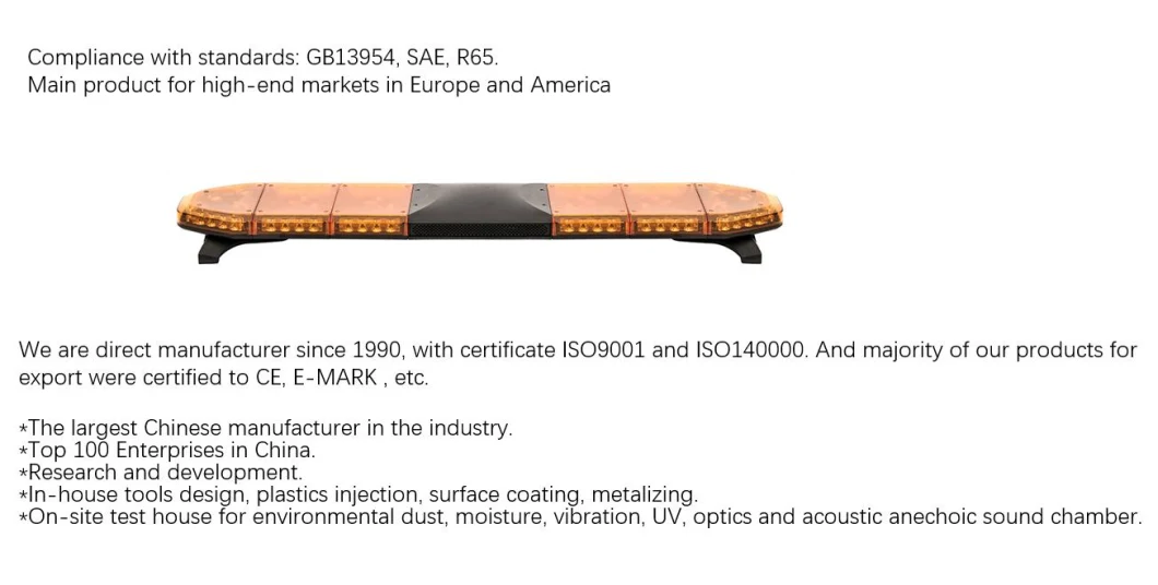 Full Size R65 SAE LED Warning Lightbar for Police Ambulance