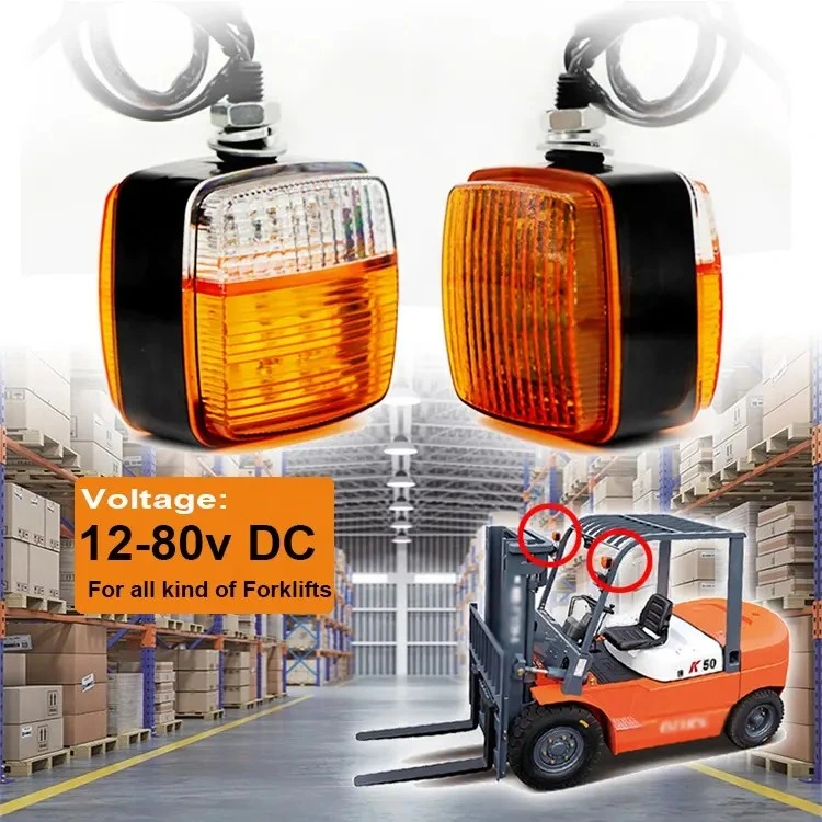 Universal Forklift Turn Signal 12-80V Double Side Turn Signal Yellow Light Turn Signal Engineering Vehicle