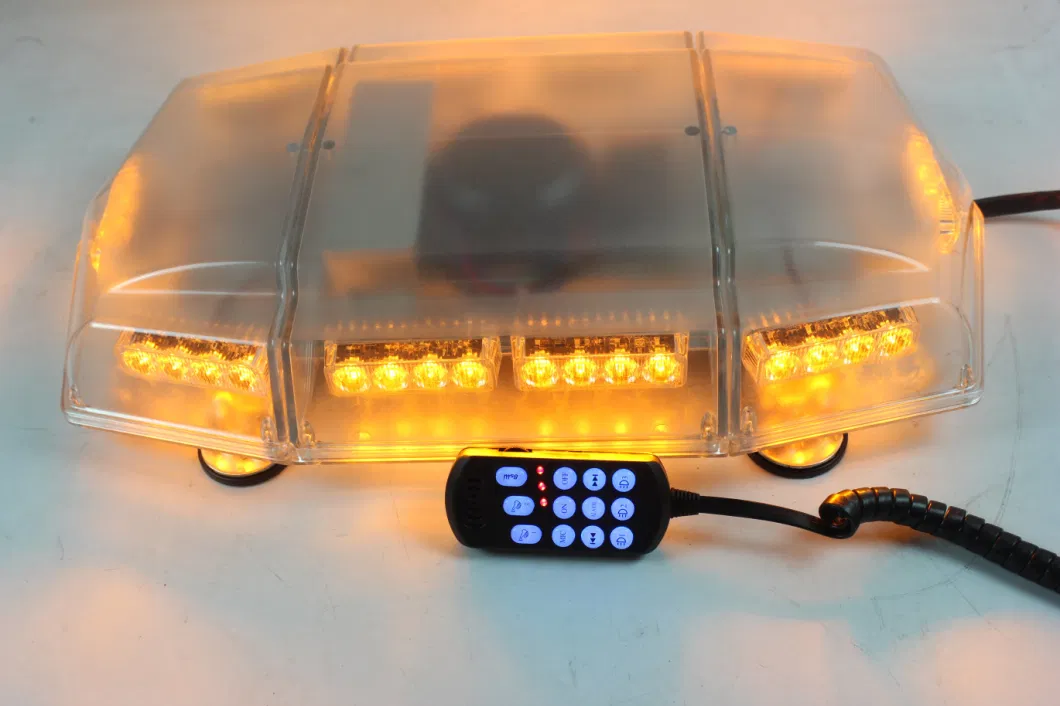Amber LED Security Warning Lightbar with Siren Speaker/Truck Police Emergency Signal Lights
