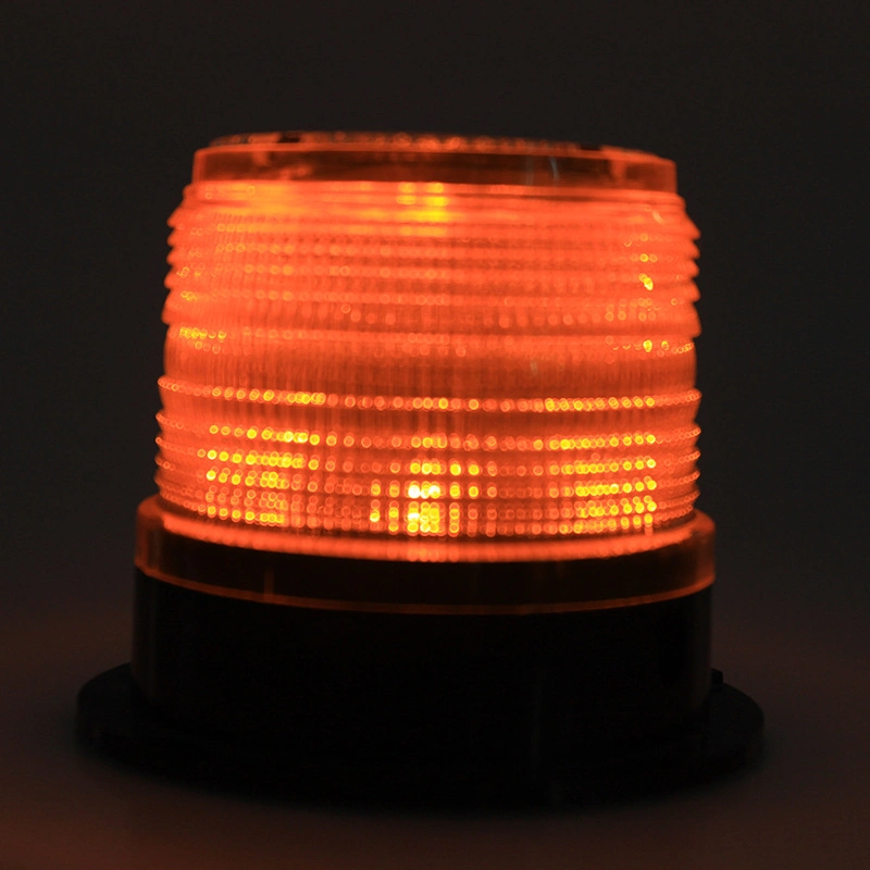 LED Solar Warning Light, Red Amber LED Srtoble Flashing Beacon Lights with Magnetic Traffic Roadside Safety Light