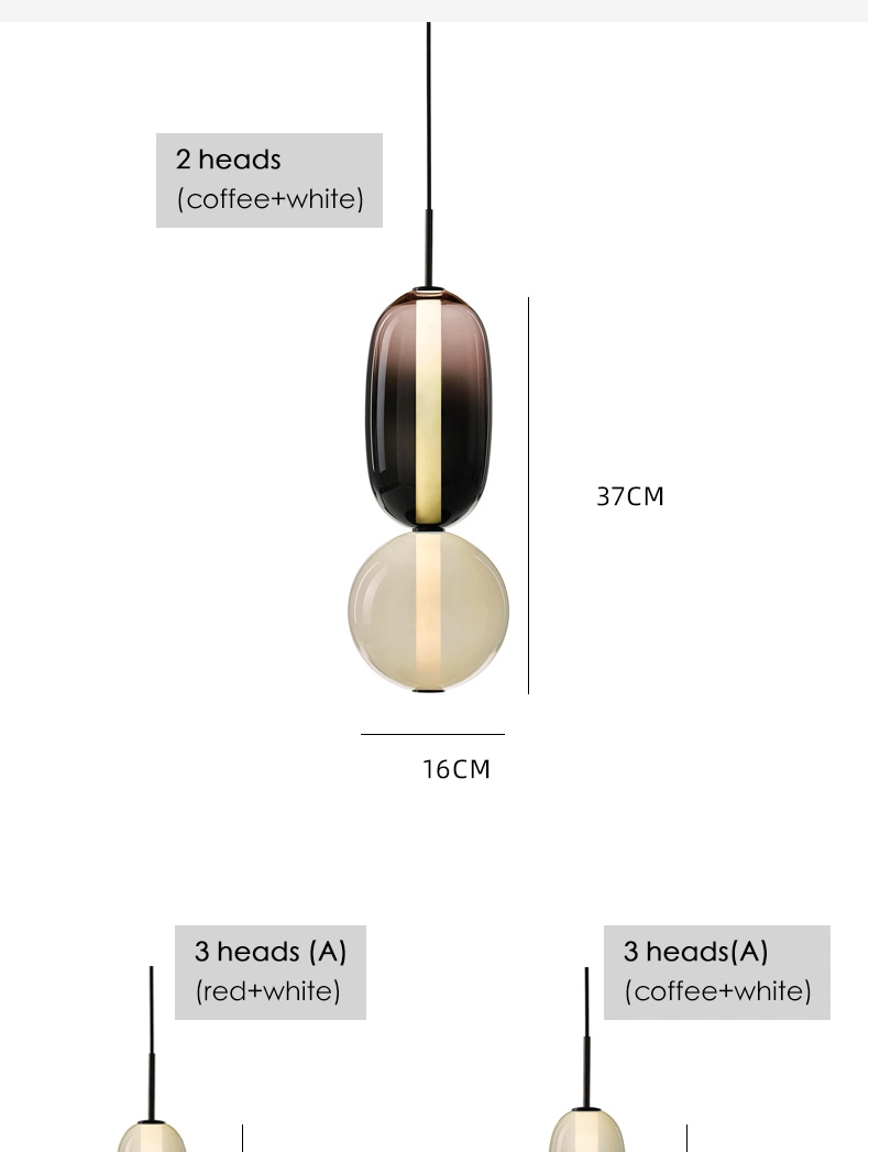 Nordic Multicolored Glass Pendant Lights Bar Cafe Lamps Hanging Candy Dining Room Home Decor Pendant Lamp (WH-AP-250)