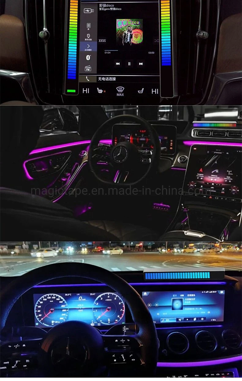 RGB Sound Control Lights LED Light Bar Music Rhythm Colorful Lamp Car Dashboard Desktop Decoration Lights Bar