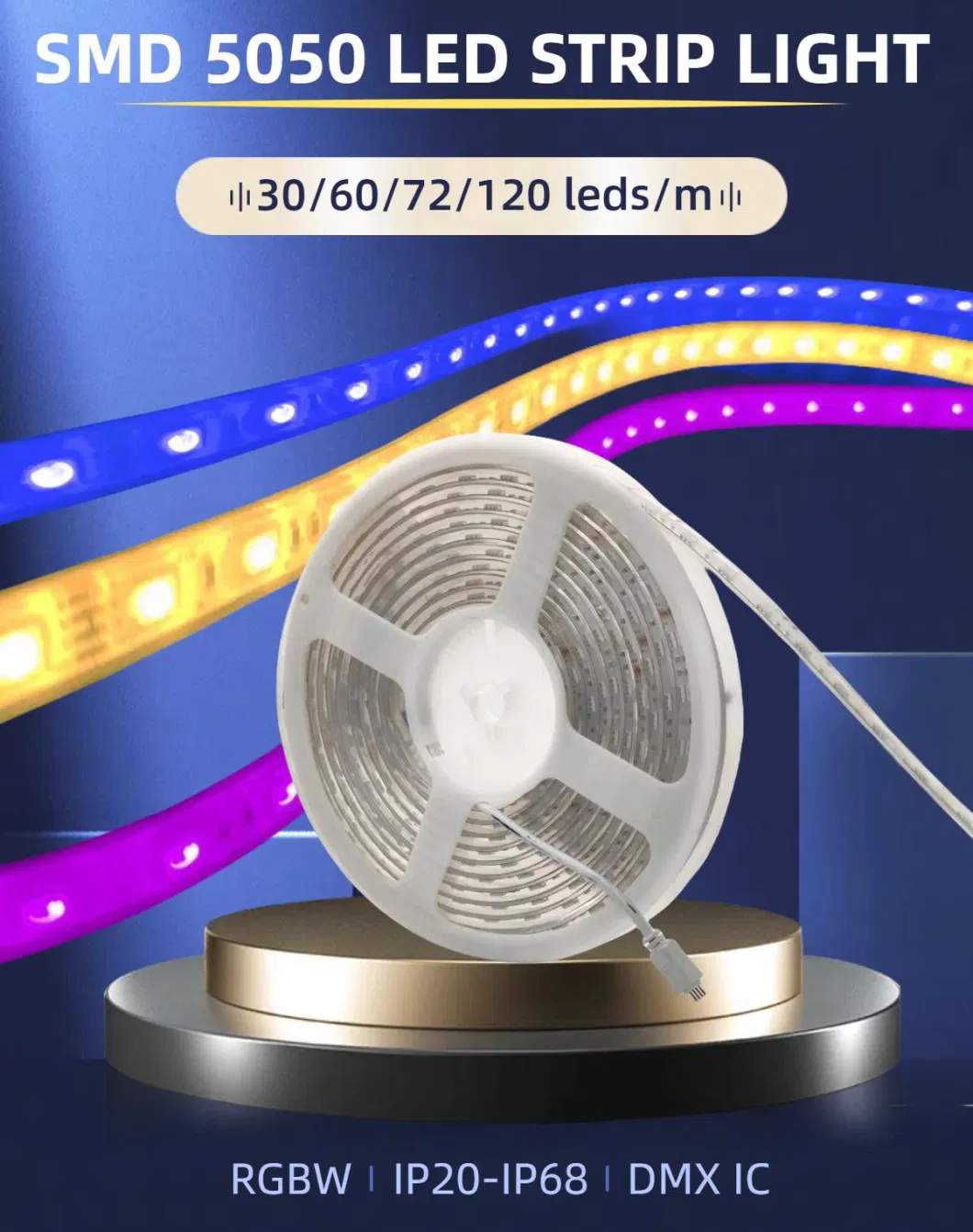 12V/24V SMD5050 60LEDs/M Lighting IP20/IP54/IP65/IP67/IP68 Waterproof Flexible RGB LED Light Strip