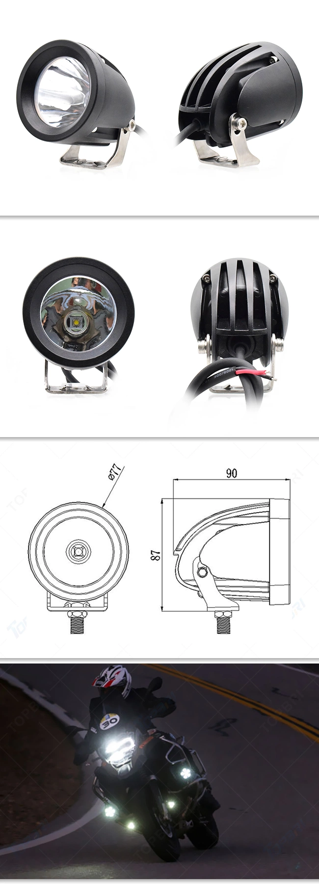 15W 12V Bike Motorcycle CREE LED Headlights for Car Jeep Offroad Harley