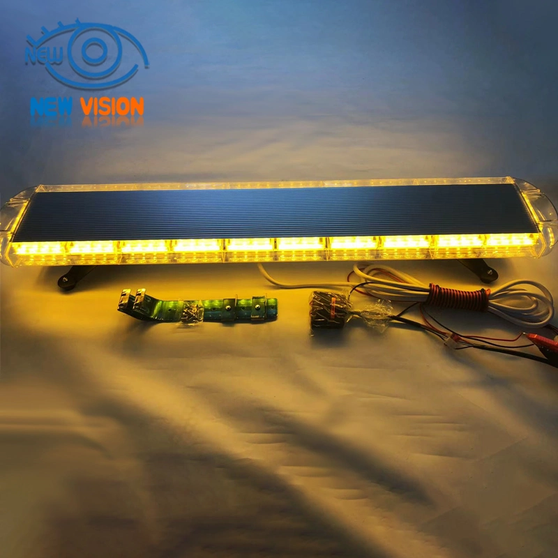 Yellow Red Blue Lens 55&quot; Full Size Long Flash Light Bar Tow Truck Plow Roof Amber Super Slim Amber LED Strobe Warning Light Bar