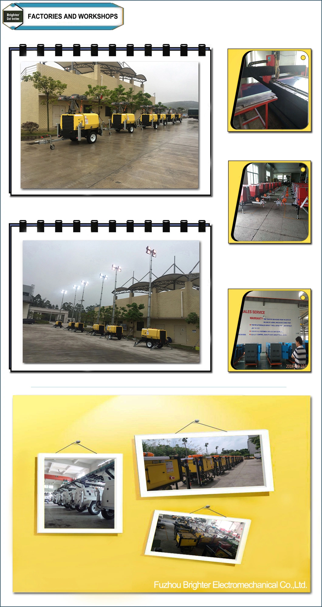 Automatic Loading and Unloading Mobile Tower Light with Gasoline Power