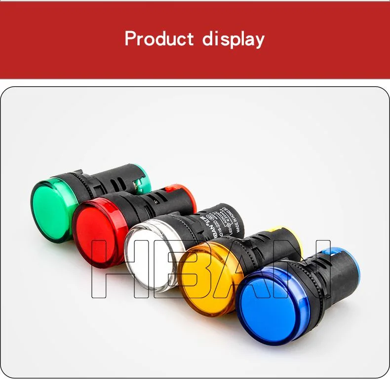 Chinese Manufacturer Plastic 12V Red Signal Light Control Panel LED Indicator 8mm