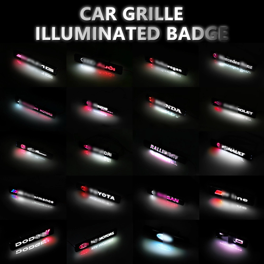 Wholesale Sticker Metal 12V White/Red/Blue Multicolored Color New 5D LED Brand Logo Car Emblem Light