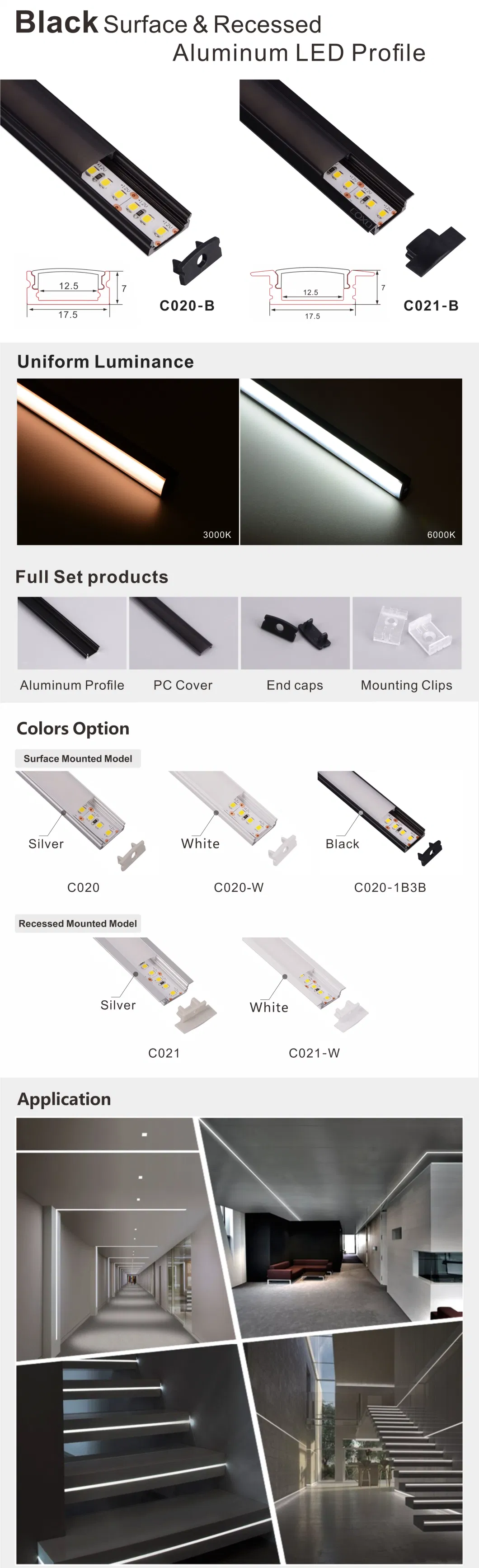 Aluminum Profile LED Linear Light Waterproof 8mm 10mm PCB LED Light Bar for Office Decoration