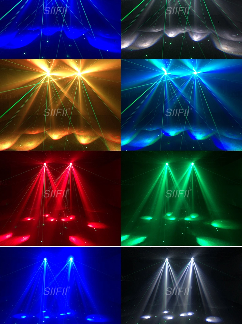 DJ Disco Stage Light 6PCS 12W RGBW LED Mini Bee Eye Rotating Beam Laser Moving Head Light