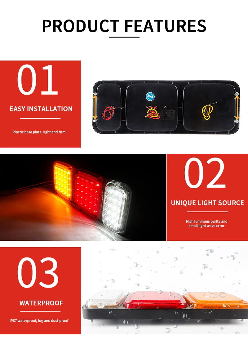 Lamp Super Bright LED Tail Light Signal Brake Stop Reverse Warning Rear Indicator Lamp Truck Trailer Van Vehicles Car Lights